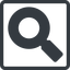 Line, normal, square, search, magnifying, glass, horizontal, mirror, research, magnifying-glass-solid, magnifying-glass, keywords, keyword icon