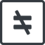 Line, normal, square, sign, not, horizontal, mirror, symbol, math, mathematics, inequality, mathematical, equal, not-equal, different, not-equal-solid, maths icon