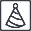 Line, normal, square, new, horizontal, mirror, party, birthday, hat, new-year, year, party-hat icon