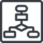 Thin, line, up, normal, square, computer, programming, algorithm, flowchart, process icon