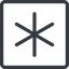 Line, up, normal, square, star, asterisk icon