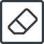 Line, normal, square, remove, eraser, erase, rubber icon