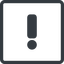 Line, normal, square, mark, warning, exclamation, straight, info, exclamation-mark icon