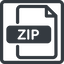 Line, normal, square, archive, file, zip, rar, compress, compressed, compression, file-zip icon