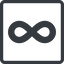 Line, normal, square, symbol, math, mathematics, mathematical, infinity, always, infinite, maths, loop, infinity-solid icon