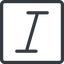 Line, normal, square, text, type, editor, font, typography, italic, font-style icon