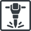 Line, normal, square, tool, construction, noise, jackhammer, demolition, concrete, pneumatic, mining, drill, mining-dril, jackhammer-alt-solid icon