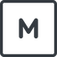 Line, normal, square, medium, size, m icon