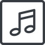 Line, normal, square, mute, unmute, music, note, musical, notes icon