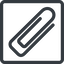 Line, up, normal, square, paper, clip, attachment, paper-clip, paper-clip-alt icon