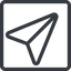 Line, up, normal, square, message, paper, messaging, plane, airplane, aeroplane, submit, send, paper-plane, paper-plane-alt icon