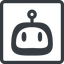Line, up, normal, square, rounded, robot, robotics, face, robot-rounded icon