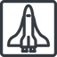 Line, up, normal, square, space, nasa, shuttle, spacecraft, orbiter, satellite, space-shuttle, astronaut, discovery, atlantis, columbia, challenger, rocket icon