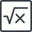 Line, normal, solid, square, root, formula, equation, math, mathematics, square-root, mathematical, maths icon