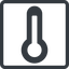 Line, normal, square, temperature, thermometer, heat, high, temperature-high-solid, temperature-high, hot icon