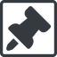 Line, up, normal, square, thumbtack, pin, unpin, thumbtack-alt-solid, thumbtack-alt icon