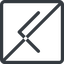 Line, left, normal, square, arrow, direction, prohibited, chevron icon