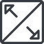 Line, right, square, arrow, video, prohibited, expand, fullscreen, full, screen icon