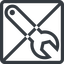 Line, right, normal, square, prohibited, spanner, wrench, tool, mechanics, mechanical, repair icon