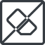 Line, normal, square, horizontal, mirror, remove, prohibited, eraser, erase, rubber icon