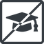 Line, normal, square, horizontal, mirror, prohibited, university, hat, graduation, cap, diploma, graduation-cap, degree, college, education, graduated, graduation-cap-solid icon