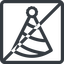 Line, normal, square, new, horizontal, mirror, prohibited, party, birthday, hat, new-year, year, party-hat icon