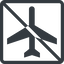 Line, up, normal, square, prohibited, dot, plane, airplane, pictogram, dot-50, transportation, air, air-transportation, dot-air-transportation icon