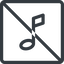 Line, normal, square, prohibited, mute, unmute, music, eighth, note, eighth-note, musical, notes icon