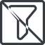 Line, normal, square, prohibited, order, sort, list, funnel, filter, sorting icon