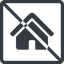 Line, normal, solid, square, small, home, prohibited, home-small-solid icon