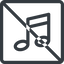 Line, normal, square, prohibited, mute, unmute, music, note, musical, notes icon