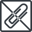 Line, up, normal, square, prohibited, paper, clip, attachment, paper-clip, paper-clip-alt icon