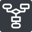 Thin, down, normal, solid, square, computer, programming, algorithm, flowchart, process icon
