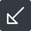 Down, solid, square, arrow, link, url, href, corner, arrow-corner icon