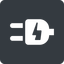 Down, normal, solid, square, electricity, plug, charge, charger, electric, electrics, electrical, plug-alt icon