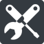 Down, normal, solid, square, building, spanner, wrench, tool, screwdrive, construction, fix, tools, tools-alt-solid icon