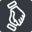 Right, normal, solid, square, horizontal, mirror, business, hand, handshake, shake, agreement, deal, hands, shaking, agree icon