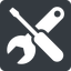 Right, normal, solid, square, horizontal, mirror, building, spanner, wrench, tool, screwdrive, construction, fix, tools, tools-solid icon