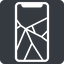 Up, normal, solid, square, horizontal, mirror, iphone, phone, android, gsm, smartphone, cell, broken, ios, break, iphone-broken, iphone-broken-alt icon