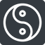 Normal, solid, square, horizontal, mirror, symbol, zen, yinyang, yin, yang, taoism, tao, china, taijitu, yin-yang icon