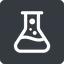 Up, normal, solid, square, bubble, bubbles, graduated, erlenmeyer, chemical, flask, lab, laboratory, chemistry, potion, glassware, conical, bubbling, boiling, bulbous, erlenmeyer-bubbling-alt icon
