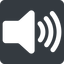 Up, normal, solid, square, speaker, volume, mute, unmute, music, sound, loudspeaker, volume-3-solid icon