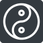Normal, solid, square, symbol, zen, yinyang, yin, yang, taoism, tao, china, taijitu, yin-yang icon