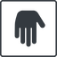 Thin, line, down, solid, square, horizontal, mirror, hand, stop, fingers, hand-solid icon