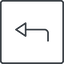 Thin, line, down, square, sign, confirm, horizontal, mirror, arrow, key, submit, send, return, enter, return-sign, return-sign-thin icon