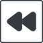 Thin, line, down, square, video, play, forward, backward, mp3, player, pause, forward-solid icon