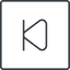 Thin, line, down, square, video, play, forward, backward, mp3, player, pause, step, forward-step-thin icon