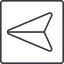 Thin, line, down, square, message, paper, messaging, plane, airplane, aeroplane, submit, send, paper-plane-thin, paper-plane icon