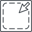 Thin, line, down, square, arrow, select, selection, dashed, area, cursor, select-thin icon
