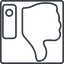 Thin, line, down, square, rate, rating, thumb, like, dislike, thumbs, thumb-down, thumb-thin, hand icon